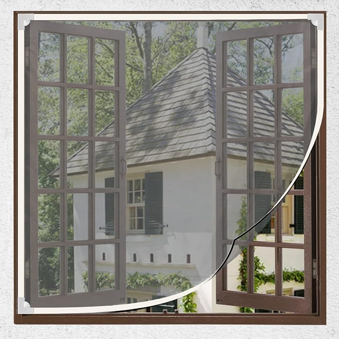Magnetic Window Screen Frame/Adjustable Window Screen Mesh Gauze Link Frame Suitable for All Kinds of Soft Gauze Conveniently Operate on a Solid Surface of Metal/Wood/Plastic