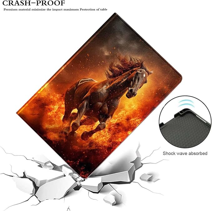 for Samsung Galaxy Tab S9 Plus/S9 FE Plus 5G 12.4 Inch 2023 Tablet Case,Premium Leather Folio Stand Auto Wake/Sleep,Multiple Viewing Stand,Running Horse