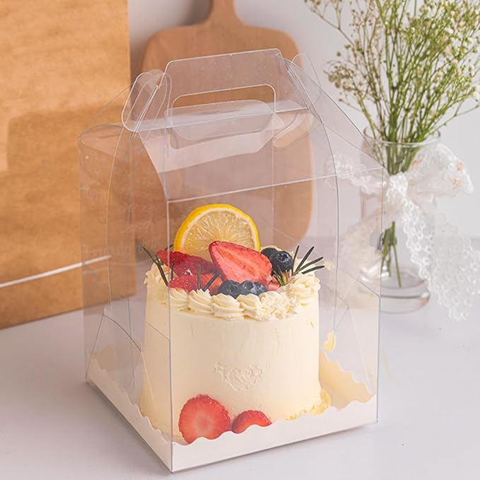 BESTOYARD 10pcs Portable Pet Cake Packing Box 4 Inch for Birthday Cakes and Cookies Protecting Desserts and Suitable for Wrapping Cookies