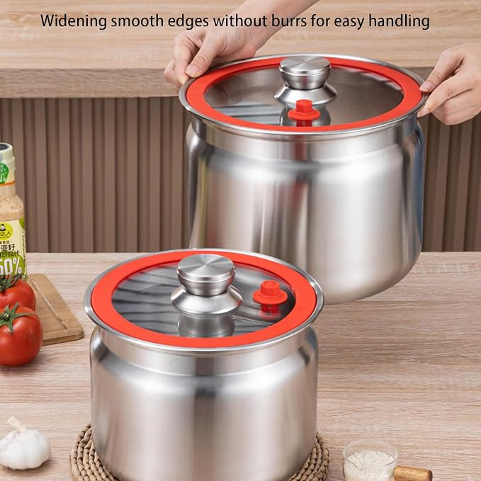 Mekalero Sturdy Stainless Steel Kitchen Storage Jars with Clip Airtights Seal for Preserving Rice Flour Coffee Dry Goods Airtights Container with Clip