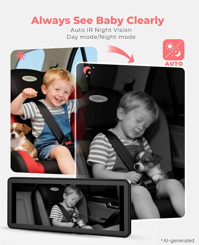 LUCKVIEW BM5PRO Dual Baby Car Camera, Blue 7.2" 1080P Monitor