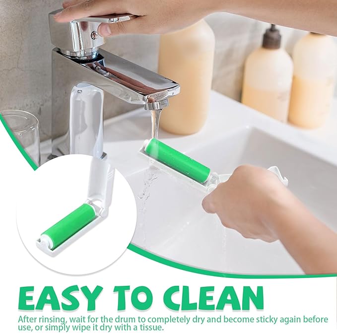 3 Pack Small Washable Reusable Lint Roller, Travel Size Gel Sticky Lint Roller, Portable Foldable Stick It Pet Hair Remover Cleaner for Clothes Furniture Household (3 Colors)