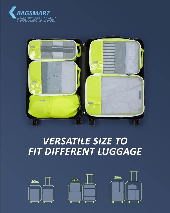 BAGSMART Compression Packing Cubes for Travel Essentials | 14 Set /6 Set /4 Set/2 Set, Lightweight, Durable