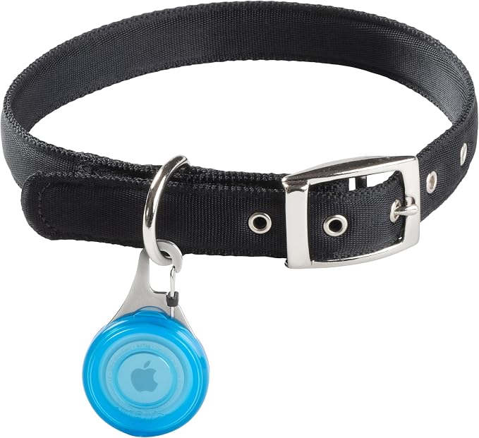 Nite Ize Wearabout Pet Clippable Tracker Holder - Compatible with Apple AirTag - Pet Tracker Keychain & Carabiner Clip - Lightweight Holder with SlideLock Case, Steel Clip & Wire Gate - Blue (2 Pack)