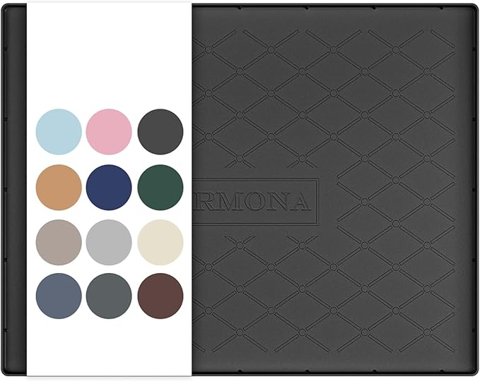 URMONA 25" x 22" Waterproof Silicone Mat in Multiple Sizes & Colors, Under Sink Mat for Kitchen & Bathroom, Pet Food Pad for Dogs & Cats, Kitchen Cabinet Liner, Multi-Purpose for Storage(Black)