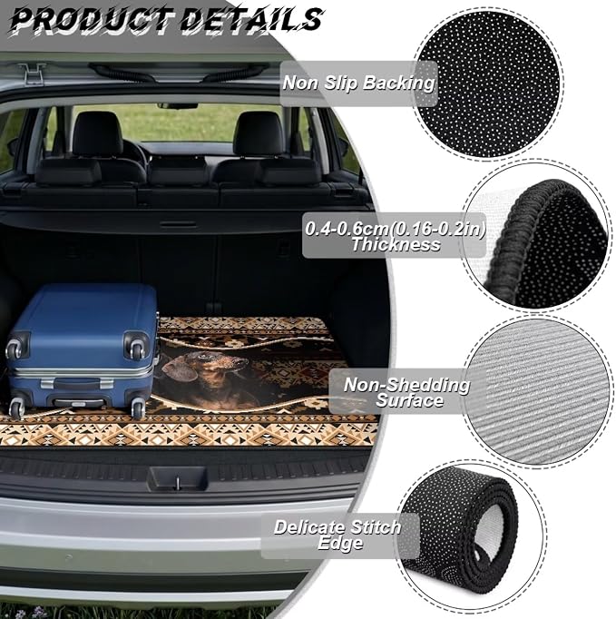 Howilath Southwest Aztec Dachshund Car Trunk Mat for SUV Car Cargo Liner Non-Slip Cargo Mat Universal Vehicle Interior Protection 29"x39"