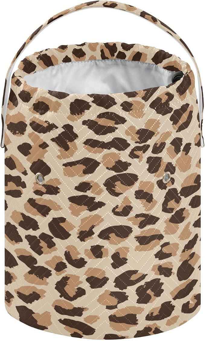Tatenale Crochet Bag Yarn Bag Knitting Project Bag with Pockets and Handle Portable Yarn Storage Organizer Tangle Free 8.3x11 InchLeopard Skin Print18