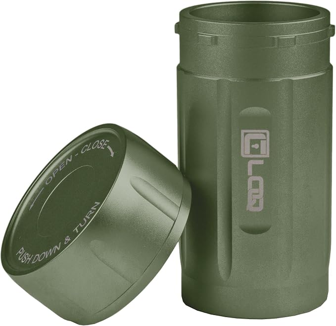 TXD120 Airtight Storage Jar and Smell Proof Container Keeps Herbs Fresh for Months, 120ml, Green Body, Green Cap