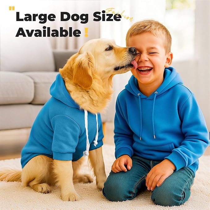 PETCARE Basic Dog Hoodie Sweaters for Small Medium Large Dogs Cats Puppy Clothes Soft Warm Fleece Dog Hoodies Sweatshirt with Small Pockets Fall Winter Chihuahua Dachshund Golden Retriever Outfits