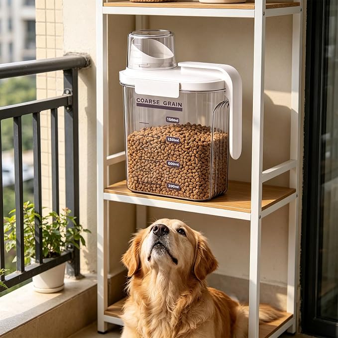 Sturdy ABS Pet Holder with Sealed Construction for Freshness and Comfortable Carry Handle Portable Pet Treat Holder
