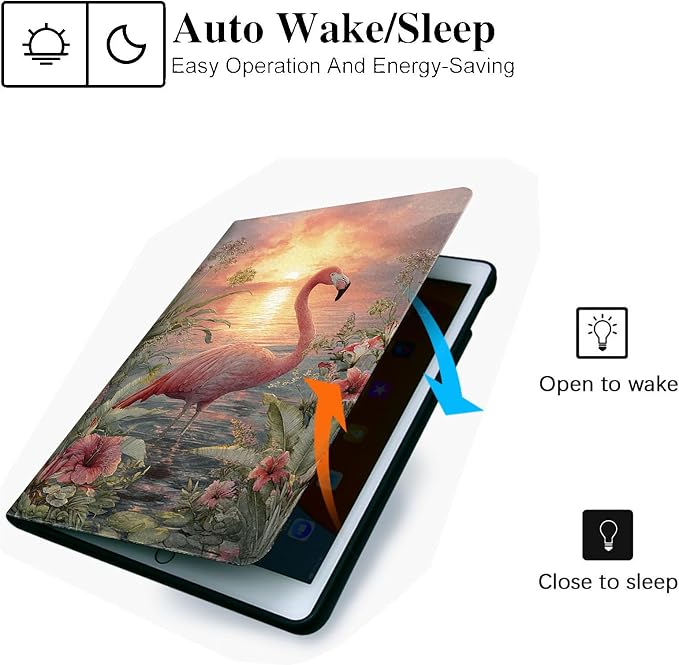 for Microsoft Surface Pro X/Pro X Plus-13 2019/2020/2021/2024 Tablet Case,Auto Wake/Sleep,Adjustable Stand Protective Cover - Flamingo Sunset