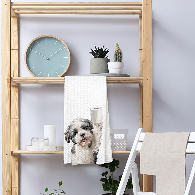Shih Tzu Gifts Bathroom Towels, Shitzu Decor, Funny Shitzu Dog Hand Towel for Bathroom, Shih Tzu Gifts for Women