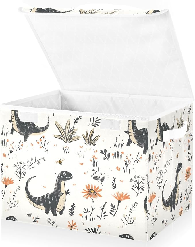 Beauty Dinosaurs Storage Bins Storage And Organization With Handle for Sheet Small Spaces