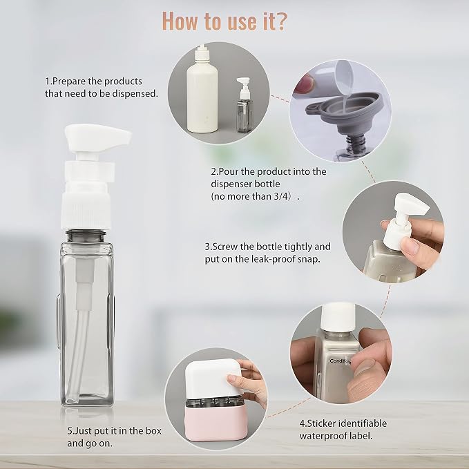 Bpluma Travel Bottles, Leak Proof Containers For Toiletries TSA Approved Airplane Accessories Kits For Liquid With Labels | For Toiletries TSA Approved Airplane Accessories Kits For Liquid With Labels