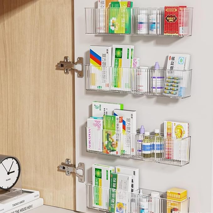 2 Pack Wall Mount Marker Organizer, Makeup Organizer Hanging Storage Organizer Bin Floating Shelves for Office Bathroom Kitchen Bedroom (Large)