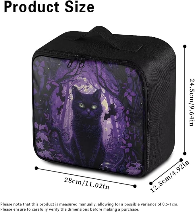 First Aid Case Purple Gothic Black Cat First Responder Case for Emergency Teams and Family Use Includes Modular Inserts Wear Resistant Zippers