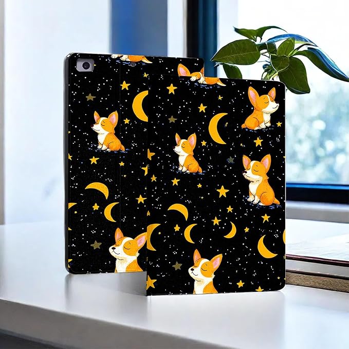 for Microsoft Surface Pro 8-13" 2021 Tablet Case,Auto Wake/Sleep,Adjustable Stand Protective Cover - Corgi Starry Night