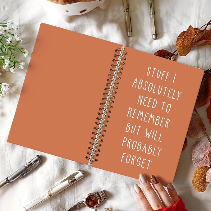 LIANGW Funny Orange Notebooks for Work, Coworker Office Gifts for Women | Funny Work Gifts for Coworkers & Boss, Fun Spiral Notebooks Journals for Writing, Funny Office Supplies 5.5x8.3 Inch