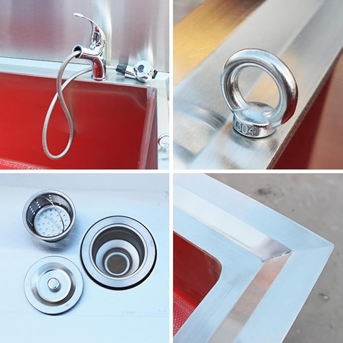 Stainless Steel Dog Washing Station,Professional Bathing Station,Pet Grooming Tub,Dog Bathtub for Home,Pet Wash Station,Dog Grooming Tub for Home, for Large,Medium & Small Pets,100cm/39in