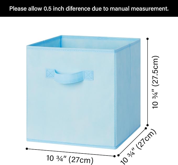 GRANNY SAYS 11 Inch Cube Storage Bins, Cube Organizer, Pastel Color, 8-Pack | Collapsible Storage Boxes with Thickened Base Plate, Sturdy Handles, Decorative Baskets for Shelves, Closet