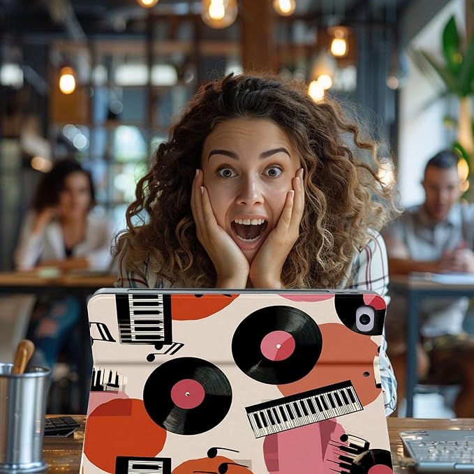 for Microsoft Surface Go 4/3/2/1-10.5" 2021 Tablet Case,Auto Wake/Sleep,Adjustable Stand Protective Cover - Music Elements