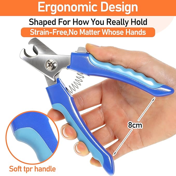 MAQUITA 6 Pcs Dog Nail Clippers and Trimmers with Nail File, Ultra-Sharp Stainless Steel Blades Pet Grooming Nails Clippers for Small Medium-Large Breeds Professional Grooming Tool