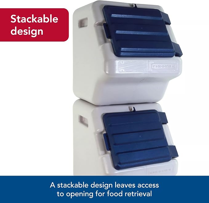 Coastal Pet Bergan Stack-n-Stor Food Storage - Stackable Dog & Cat Food keeping Container - Outdoor Vault to Protect from Pests & Weather - Durable Storage Bin - 9 Gallons