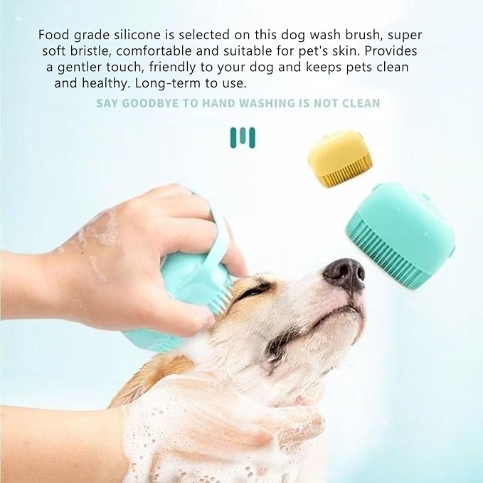 Pets Bath Brush | Scrubber for Bath | Dog Shampoo Brush | Dog Washing/Shower Brush, Suitable for Short/Long Haired Dogs,bathing dog brush (Blue)