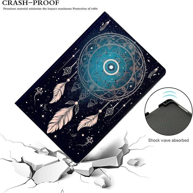 for Samsung Galaxy Tab S9 11" 2023(SM-X710/X716B/X718U) Tablet Case,Premium Leather Folio Stand Auto Wake/Sleep,Multiple Viewing Stand,Dream Catcher Fantasy Pattern