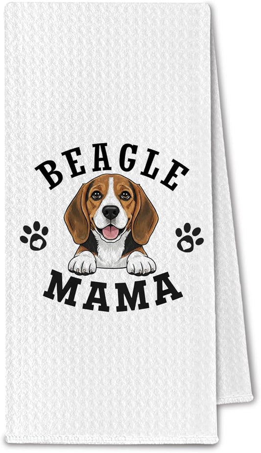 Beagle Kitchen Towels, Dog Mama Beagle Gifts for Women & Dogs Moms, Dog Lover Gifts Decorative Hand Towels for Bathroom, 16x24 Inch