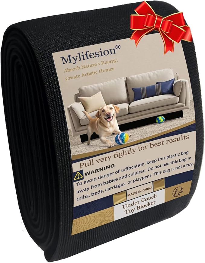 Under Couch Bed Blocker for Kids and Pets Toys, 108" L x 5" H, Easy Install | Under Sofa Barrier for Dogs, Cats and robot vacuums, Gap Filler for Furniture