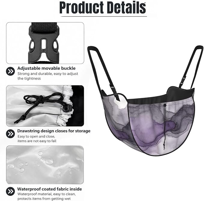 Gray Purple Wash Car Seat Organizer-Backseat Storage Bag for Travel | Waterproof Durable. Holds Snacks Gear Essentials. Fits Most Cars.