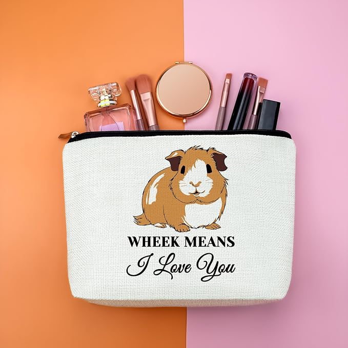Guinea Pig Gifts Makeup Bag Guinea Pig Lover Gifts Animal Lover Gift Cosmetic Bag Guineas Pigs Themed Gift Christmas Birthday For Her Him Animal Lovers Friends Travel Bag