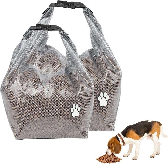 Travel Dog Food Container Set of 2,Large Capacity Pet Food Storage Bag,Reusable Dog Food Storage Container 3.3lb/5.7lb,Pet Safe,Foldable,Is Easy to Use,Plastic is Durable and Water Proof