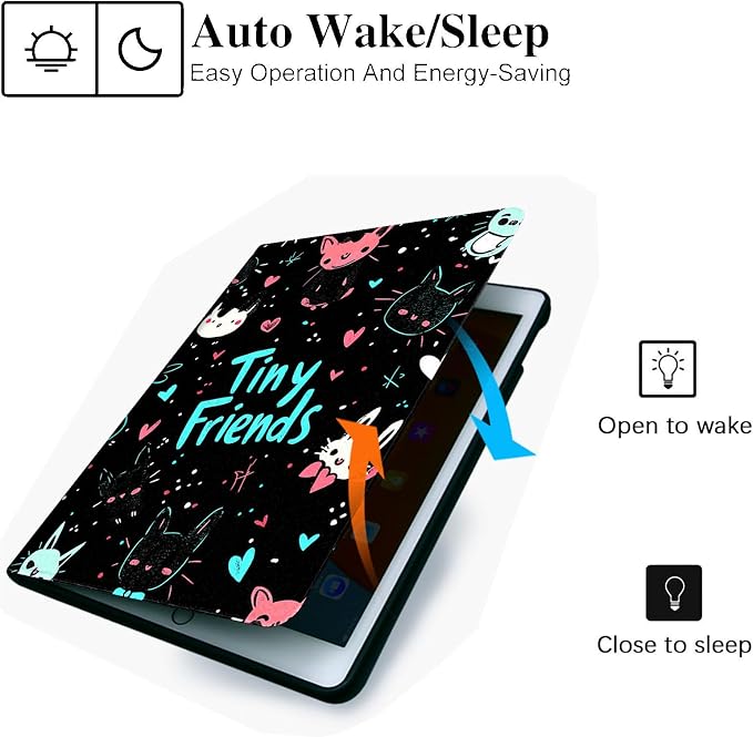 for Microsoft Surface Pro X/Pro X Plus-13 2019/2020/2021/2024 Tablet Case,Auto Wake/Sleep,Adjustable Stand Protective Cover - Cute Cartoon Animal