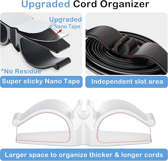 Lancord Cord Organizer for Appliances, 12 Pack Appliance Cord Organizer | Upgraded Kitchen Appliance Cord Organizer Stick On Cord Wrap Cord Holder for Appliances Mixer, Coffee Maker, Pressure Cooker