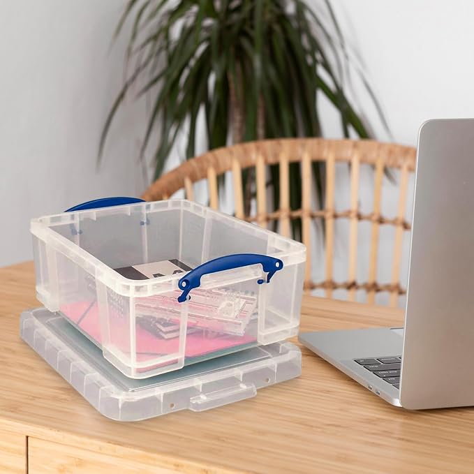 Really Useful Box 17L Plastic Storage Bins | Containers with Snap Lids and Clip Lock, Clear