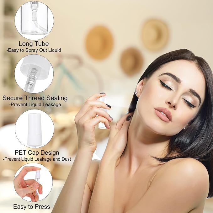 PATIKIL 2ml Glass Mini Perfume Sample Bottles, 36 Pcs Fine Mist Refillable Empty Mini Spray Bottle Fragrance Sample Bottles Sprayer for Perfume Travel Liquid Essential Oil, White