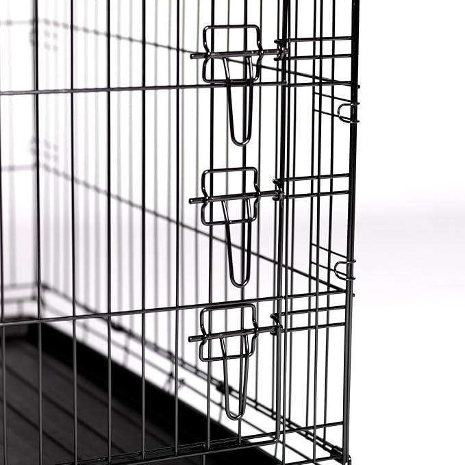 Prevue Pet Products Home On-The-Go Single Door Dog Crate Indoor - M, Black | Medium Collapsible Dog Cage for Travel, and Outdoor Use, Foldable Kennel Design, Deep Plastic Pan