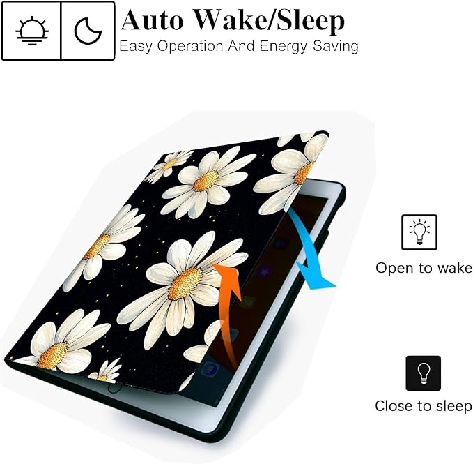 for Microsoft Surface Pro 8-13" 2021 Tablet Case,Auto Wake/Sleep,Adjustable Stand Protective Cover - Daisy