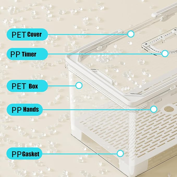 Transportable Hand Carry Food Storage Container Produced from PET Exemplary for Daily Commuting Outdoor Picnics and Home Organization