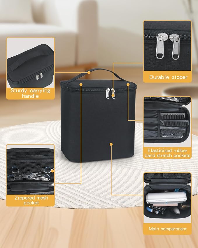Meiiy Pet Grooming Bag, Dog Cat Grooming Supplies Organizer Bag Pet Hair Removal Trimming Cleaning Tool Kit Storage Bag (Black)