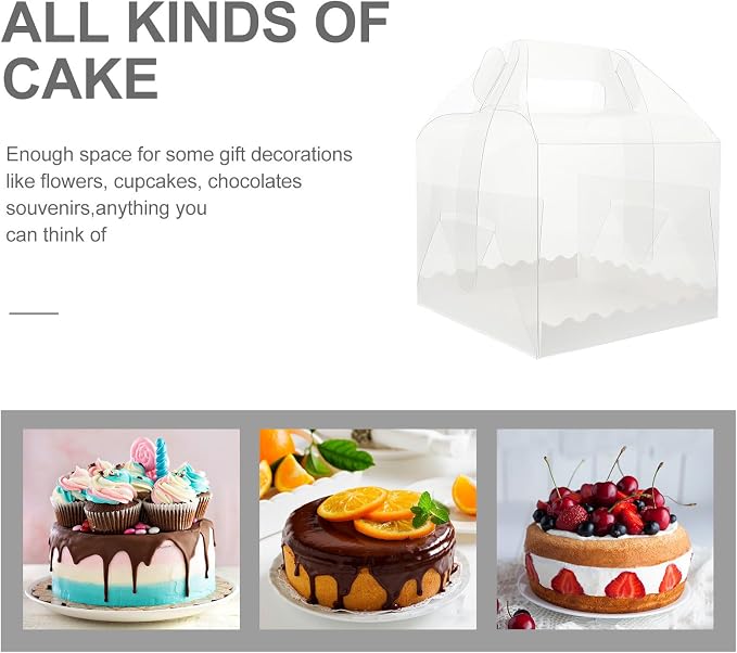 BESTOYARD 10pcs Portable Pet Cake Packing Box 4 Inch for Birthday Cakes and Cookies Protecting Desserts and Suitable for Wrapping Cookies
