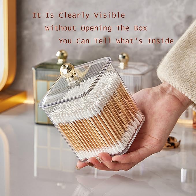 Makeup Product, Cotton Swab Storage Box 640ML, Transparent Color