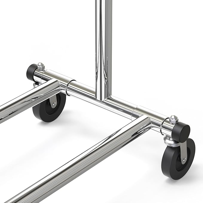Simple Houseware Heavy Duty Clothing Garment Rack, Chrome | Holds Up to 150 lbs, Extendable Width from 42 to 67 Inches