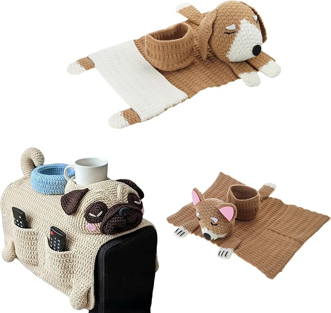 Knitted Pet Storage Organizers Large Capacity Movable Dog Toy Bag for Small Space Kitchen Living Room Dog Sofa Storage Bag