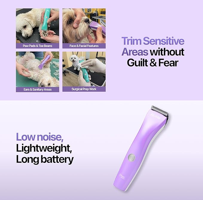 Hornet Mini Purple - Compact and Portable Pet Trimming Dog Clippers with Sharp Blades for Precise Trims, Ideal for Grooming on-the-go