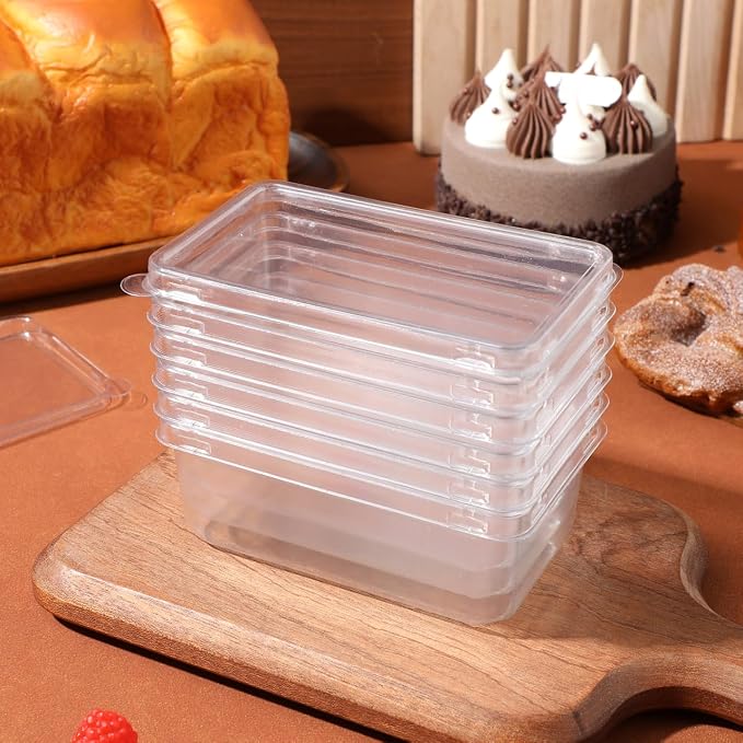 BESTonZON 10Pcs Small Clear Plastic Storage Bins with Lids | Kitchen Pantry Organizers and Fridge Containers for Cabinet, Snack, Spice Organization, Acrylic Basket