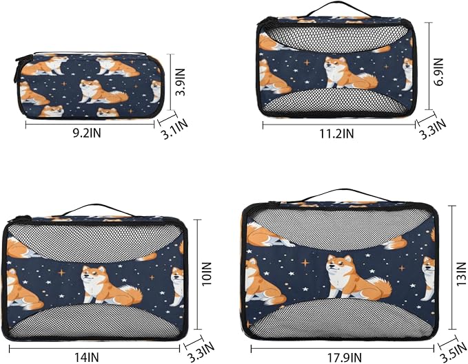 Packing Cubes for Travel, Cute Corgi Travel Luggage Packing Organizers for Women Men, Large Custom Toiletries Bag for Clothes Shoes, Corgi Dogs