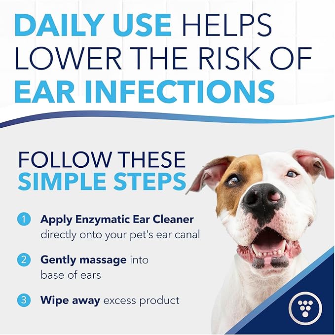 TropiClean OxyMed Enzymatic Dog Ear Cleaner, Treatment for Dogs, Vet Recommended Ear Cleaning Solution, Daily Wash Drops, Safe for Cats, USA Made, 4oz